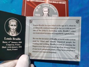 Louis Braille 2 Rupees UNC Coin Set India 2009