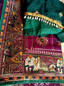 Purple Embroide Sarees With Blouse 42 Inch