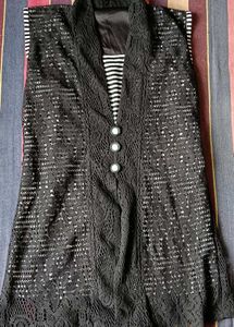 Star Print Open Front Cardigan