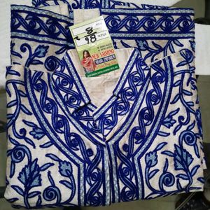 Women Blue Original Kashmiri Embroidery Kutra