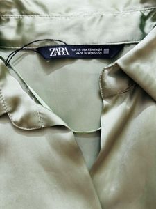Zara Green Satin Shirt