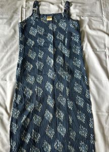 ANAYNA BLUE MOTIF SLEEVELESS KURTI