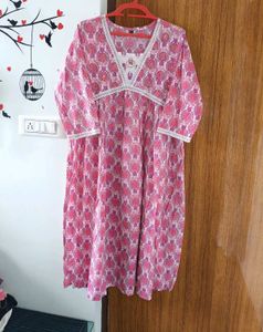 Pink Printed Kurta Set
