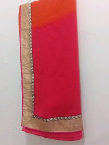 Beautiful Saree Double Colour Pink &amp; Orange
