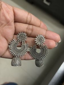 Oxidized Jhumka Earrings