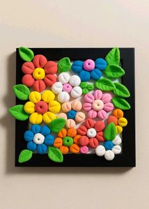 Colorful Clay Flower Wall Art