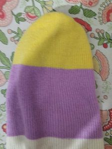 Cute money cap Pastel Colorblock Knit Balaclava