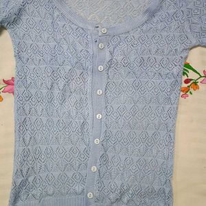 Light Blue Knit Cardigan