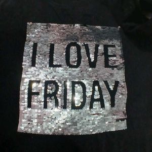 I Love Friday Black Sweatshirt