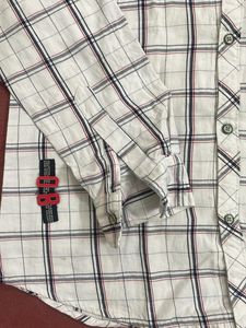 White Plaid Camp Shirt