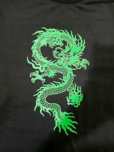 Black Tee with Green Dragon