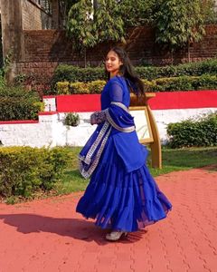 Royal Blue Sharara Suit