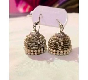 Earrings Jhumkas and Rings Set (4 piece )