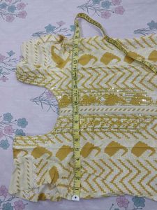 Mustard Embroidered Kurta