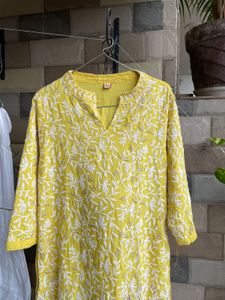 Yellow Embroidered Kurta Sharara Set