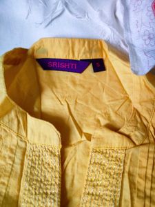 Green &amp; Yellow Kurti Top