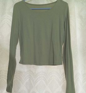 Olive Green Long Sleeve Top