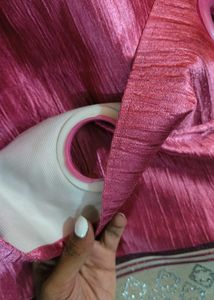 5 Pcs BRIGHT PINK CURTAINS