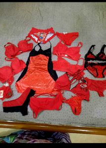 mix size Red Lingerie Set