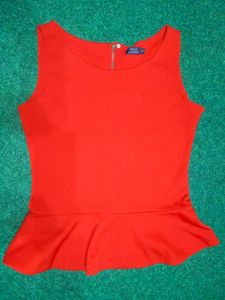 Chic Red Peplum Top (Sleeveless Women&#39;s Fashion)