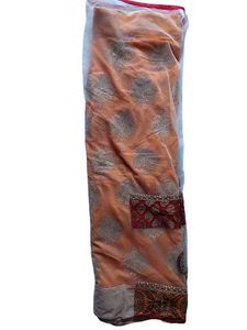 Elegant Orange Designer Saree with Heavy Border &amp;