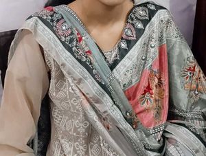 Elegant Printed Shawl &amp; Blush Outfit