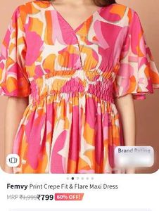 Pink &amp; Orange Print Dress