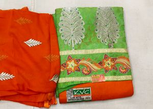 Unstitched Ladies Banarasi Silk Suit With Dupatta