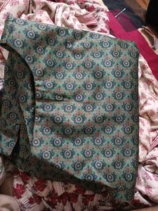 Green Patterned Kurta Top