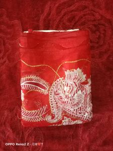 Red &amp; White Combination Saree ❤️