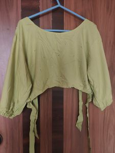 Lime Green Backless Blouse / Crop Top (Women)