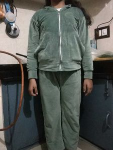 Green Velour Loungewear Set