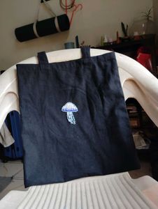 Jellyfish Embroidered Tote Bag
