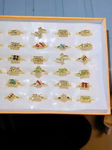 Rhinestone Ring Set Pack Of 36