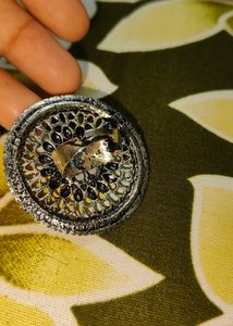 Boho Style Silver Jhumkas And Ring