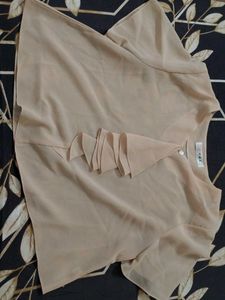 Elegant Beige Ruffle Top