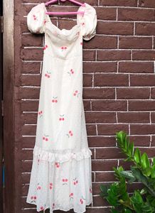 Cherry Mesh Maxi Dress