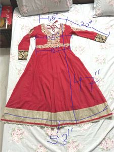 Rusty Red Elegant Ethnic Anarkali Kurta