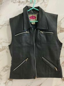 Leather Vest with Zippers