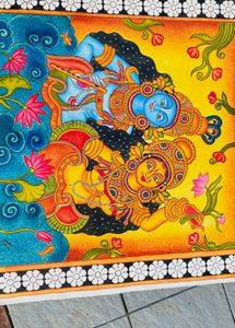 Krishna And Radha Kerala Mural Painting