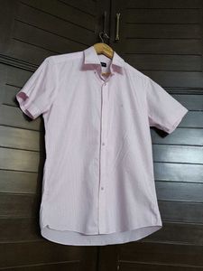 Louis Quatorze Men Pink Checks Half Sleeve Shirt