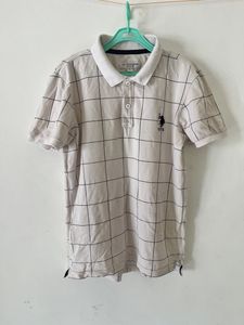 USPA/US POLO White Check T-shirt