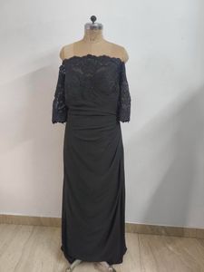 Elegant Black Lace Off-Shoulder Gown