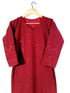 Shiny Red Kurta (Women)