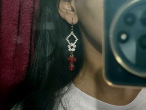 Red Sparkling Earrings