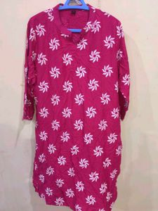 Pink Floral Print Kurta