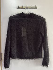 Zara Black Faux Fur Top