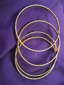 Gold Plated Thin Bangles - 4 Nos