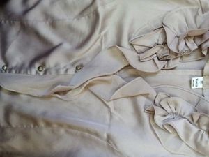 New Satin Ruffle Shirt (Beige)