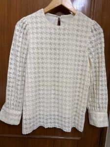 Houndstooth Long Sleeve Top